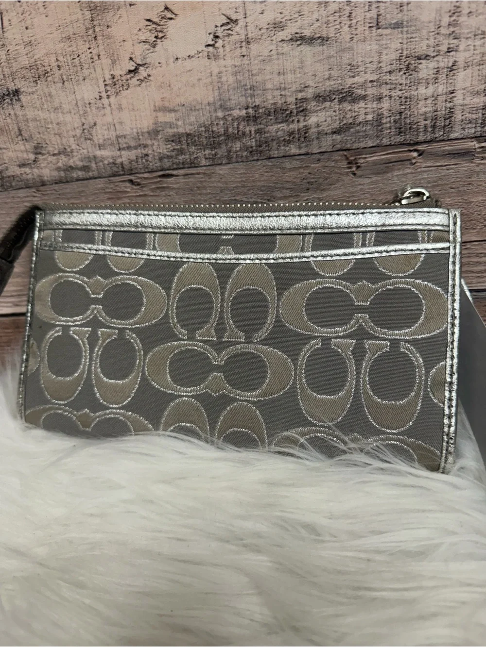Coach wristlet silver